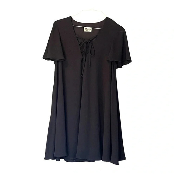 Show Me Your MuMu Kylie Lace Up Black Dress Women Size Small - Picture 8 of 10